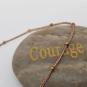 Rose gold tone anklet delicate and feminine 🤩